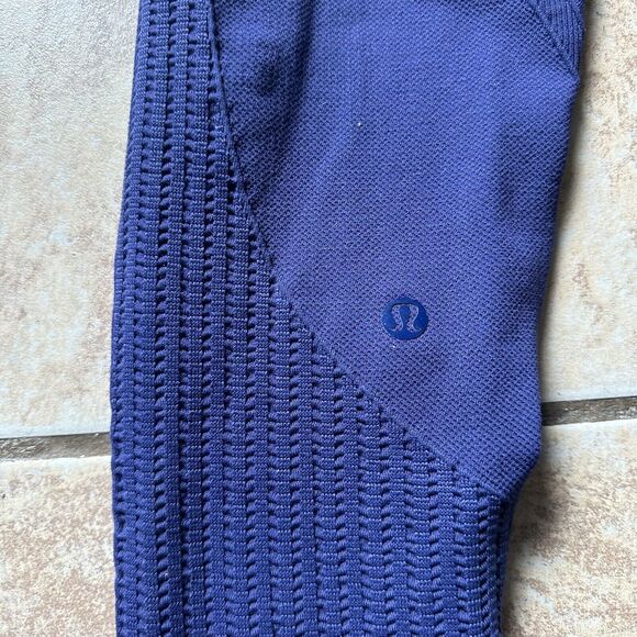 Lululemon Flow & Go Tight Hero Blue Navy Perforated Yoga Workout Pant Leggings - Picture 7 of 11